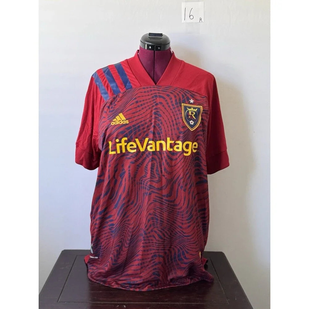Adidas Real Salt Lake MLS Soccer Jersey Red AEROREADY Size XL